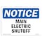 Signmission OSHA Notice, 5" Height, Main Electric Shutoff Sign, 7" X 5", Landscape OS-NS-D-57-L-14078 - alternate 1